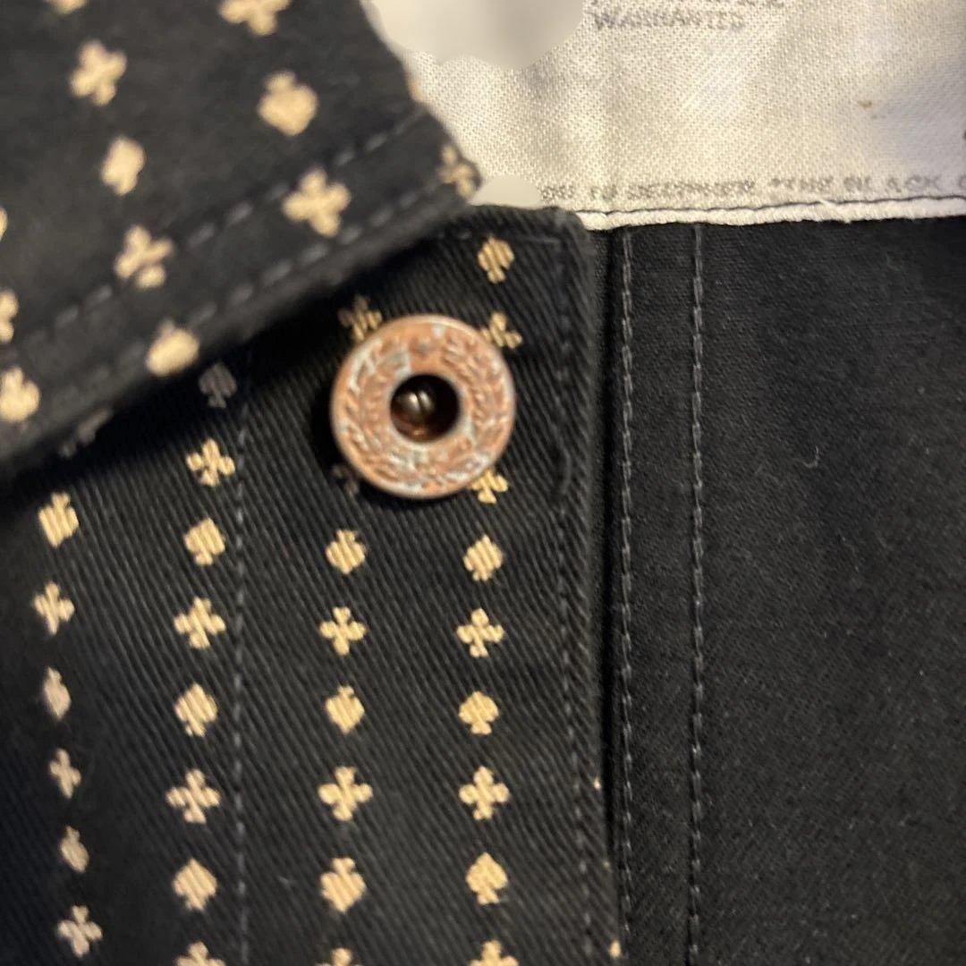 プレイングカードパターン・ワーカーズジャケット 40カバーオール　ブラックサイン