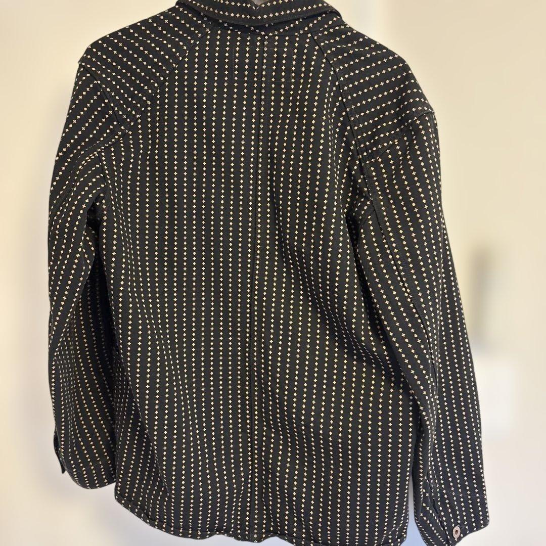 プレイングカードパターン・ワーカーズジャケット 40カバーオール　ブラックサイン