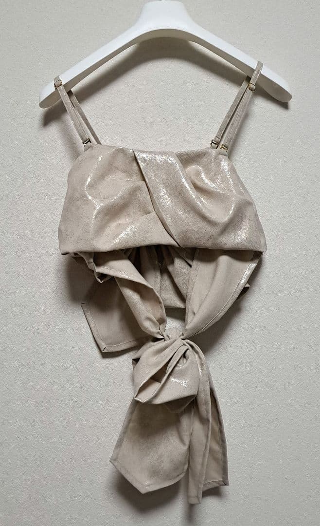 【美品】HOUGA　キャミソール　sandyシリーズ　リボン　ベージュ　ホウガ