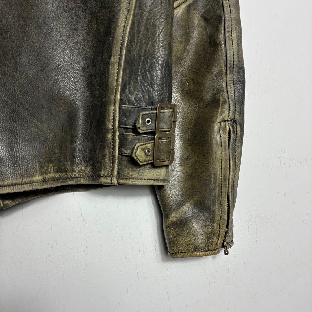 EURO VINTAGE シングルレザージャケット ボックス 短丈 カウハイド