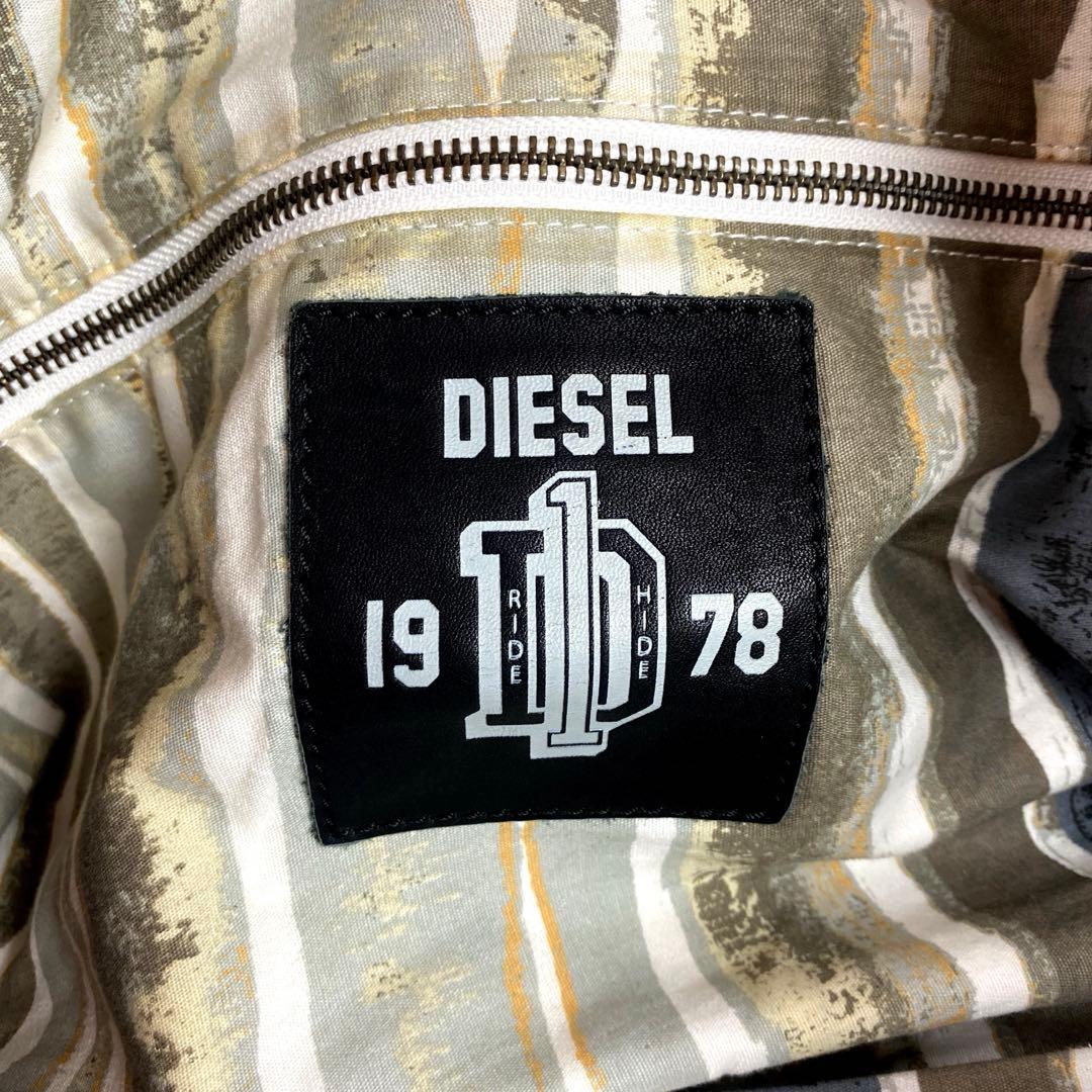 【美品】DIESEL 大型ボストンバッグ 2way Black leather