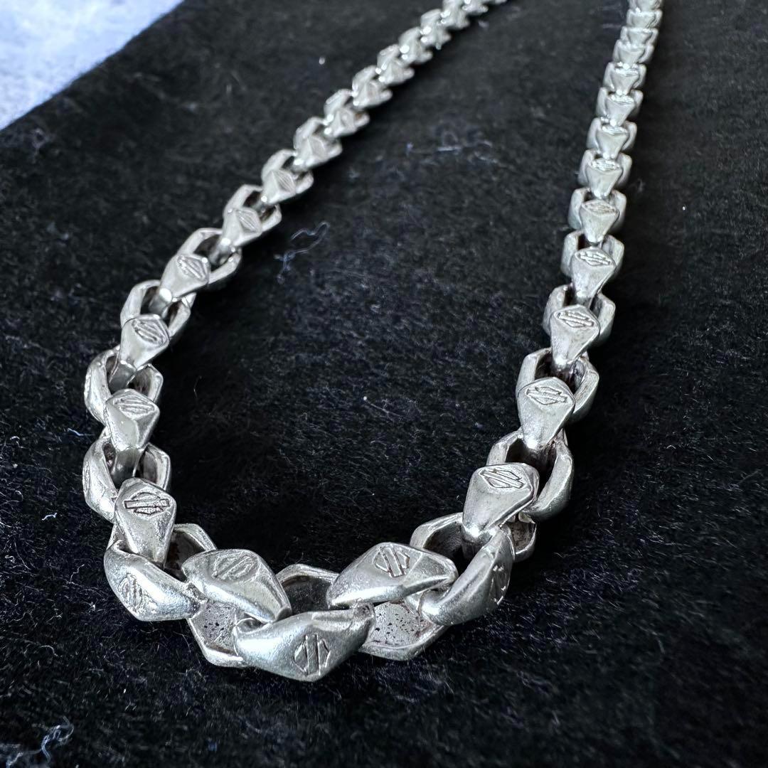 超重厚　ヴィンテージ 80s メキシカンチェーンネックレス　シルバー925