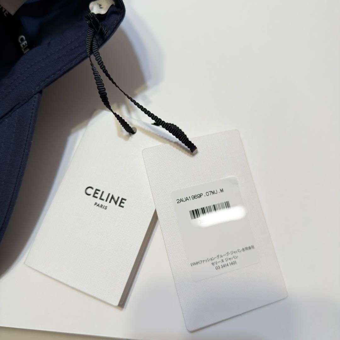 限定セール　【新品タグ付き】　CELINE ネイビー ロゴ ベースボールキャップ
