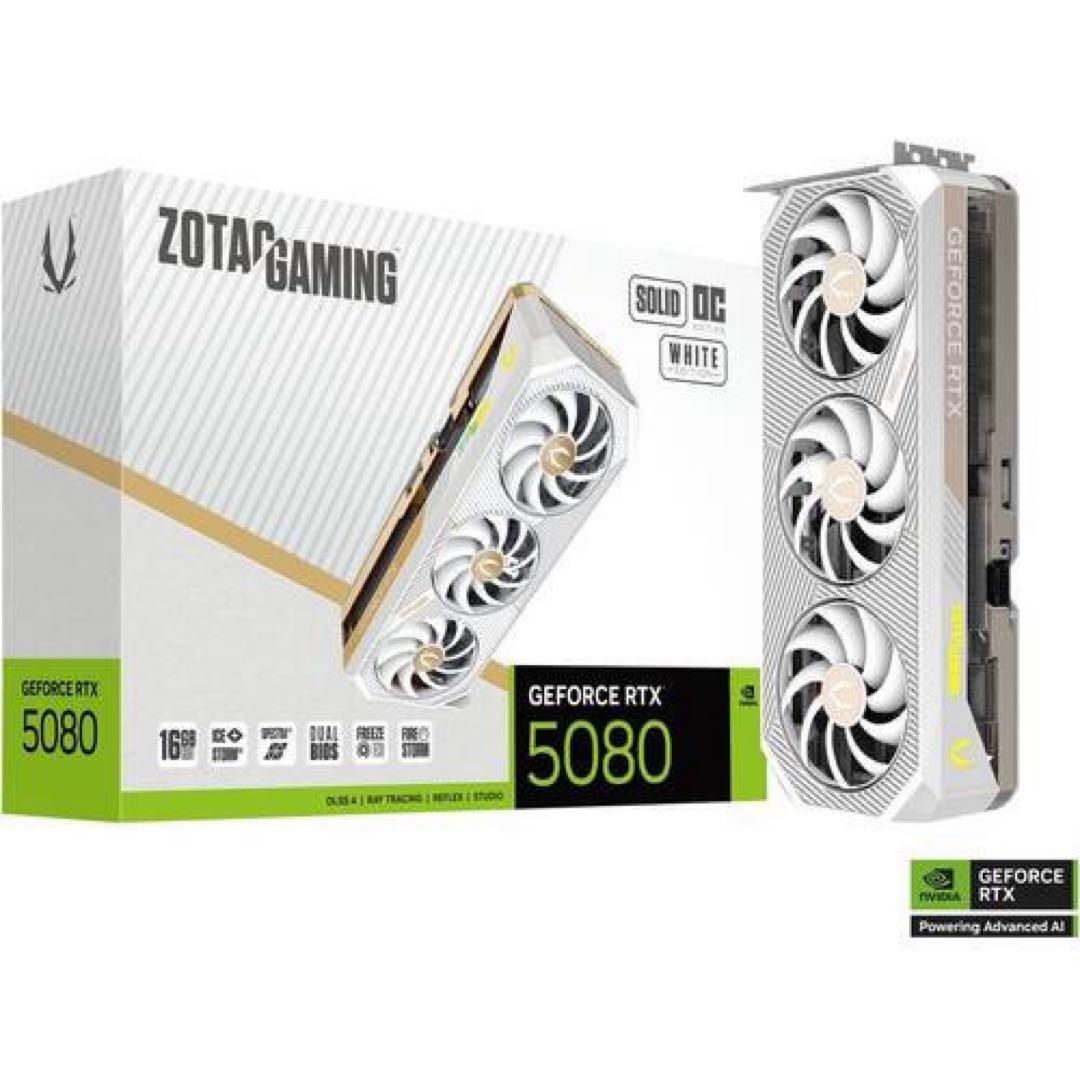 グラフィックボード・グラボ・ビデオカード ZOTAC RTX 5080 SOLID OC White Edition