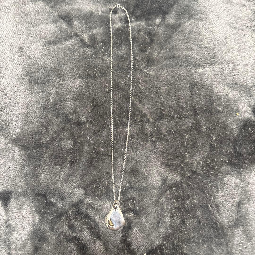 シルバー 925 ドロップ型ペンダント ネックレス