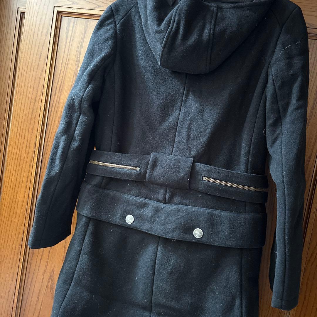 MIU MIU フード付きブラックダッフルコート