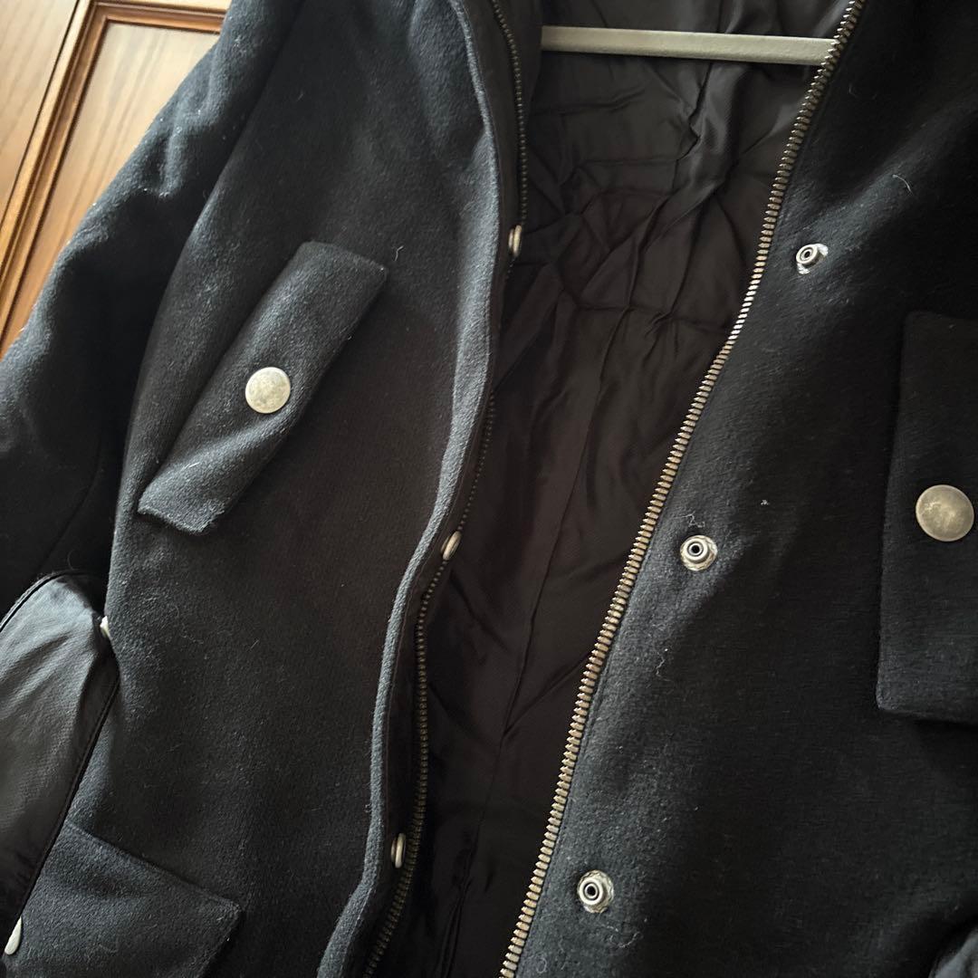 MIU MIU フード付きブラックダッフルコート