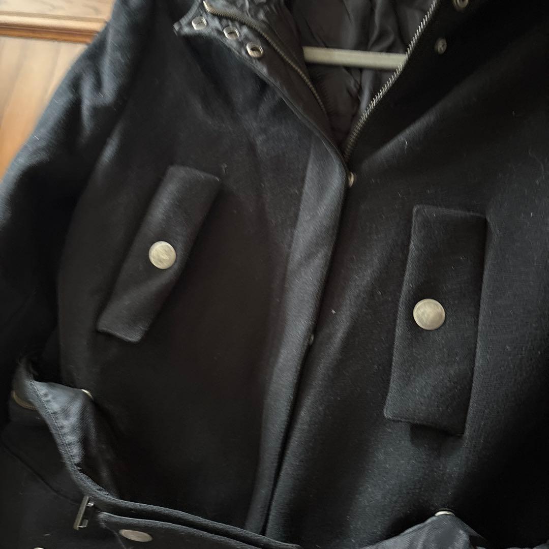 MIU MIU フード付きブラックダッフルコート