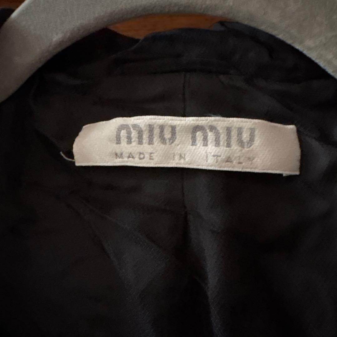 MIU MIU フード付きブラックダッフルコート