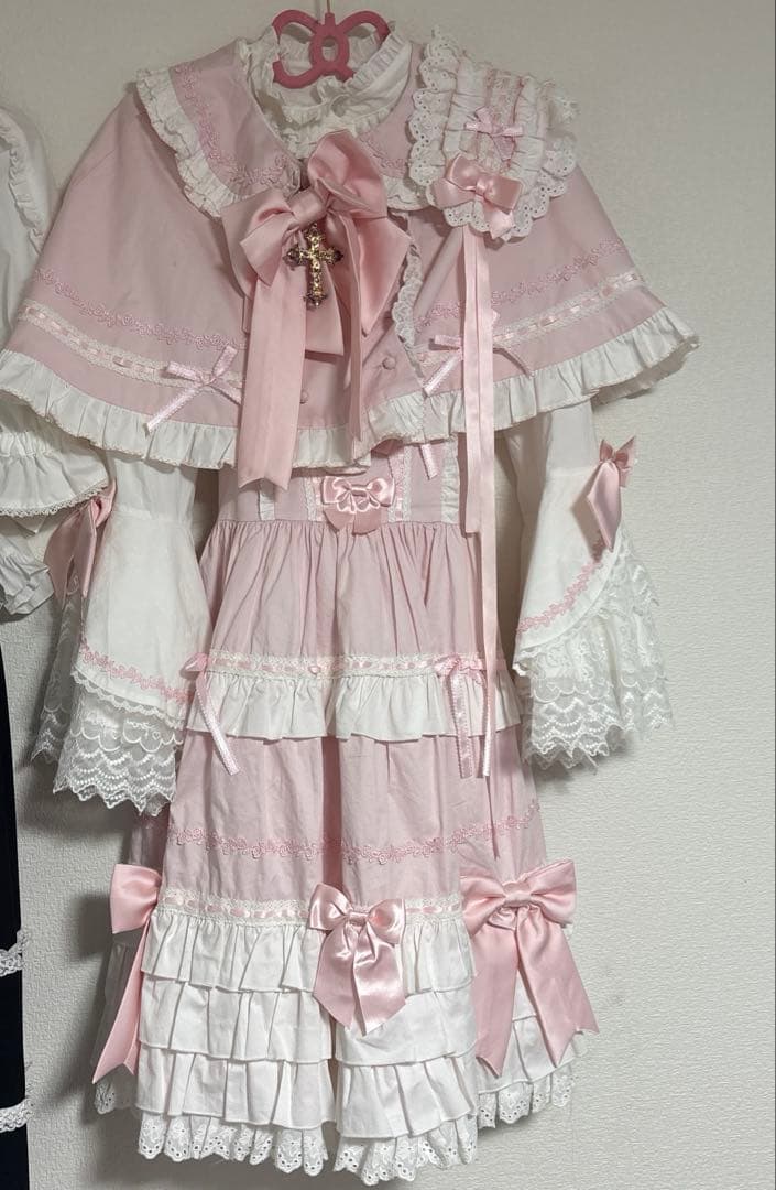 迷宮人形 【MQ】 ロリータ ドレスセット ピンク×ホワイト