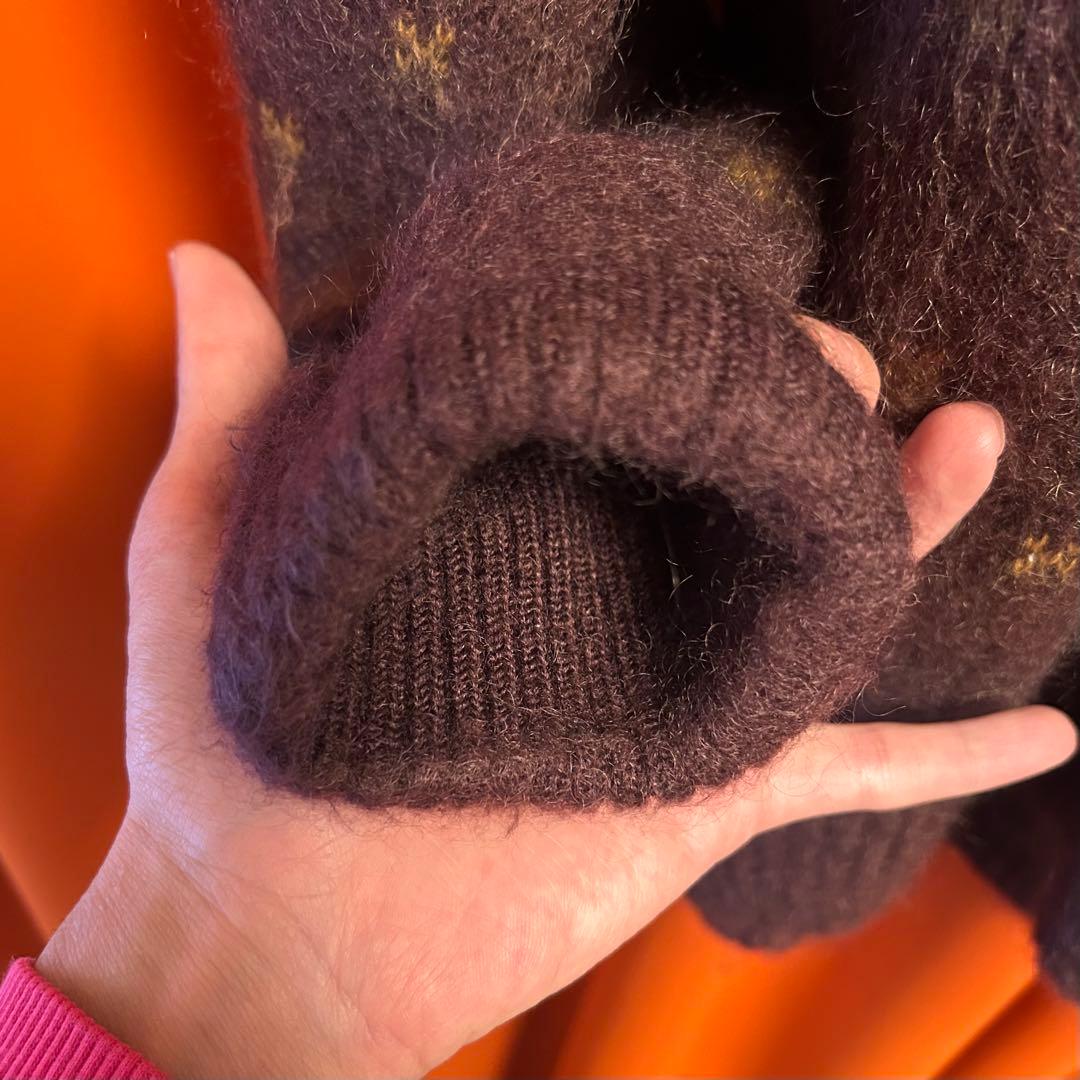 South2West8 サウスツーウエスト モヘア ニットパープル イエロー S