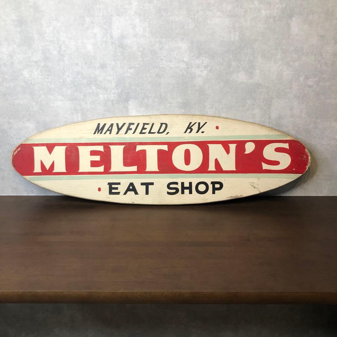 アンティーク雑貨 MELTON'S EAT SHOP ビンテージ ウッドサイン