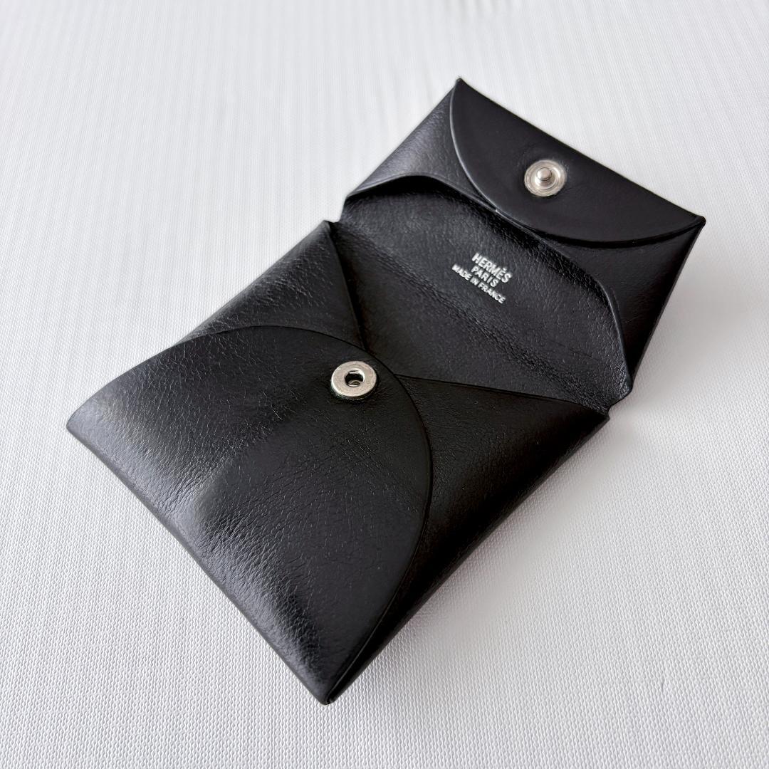 美品『エルメス』バスティア ボックスカーフ ブラック 黒 ケース 小銭入れ