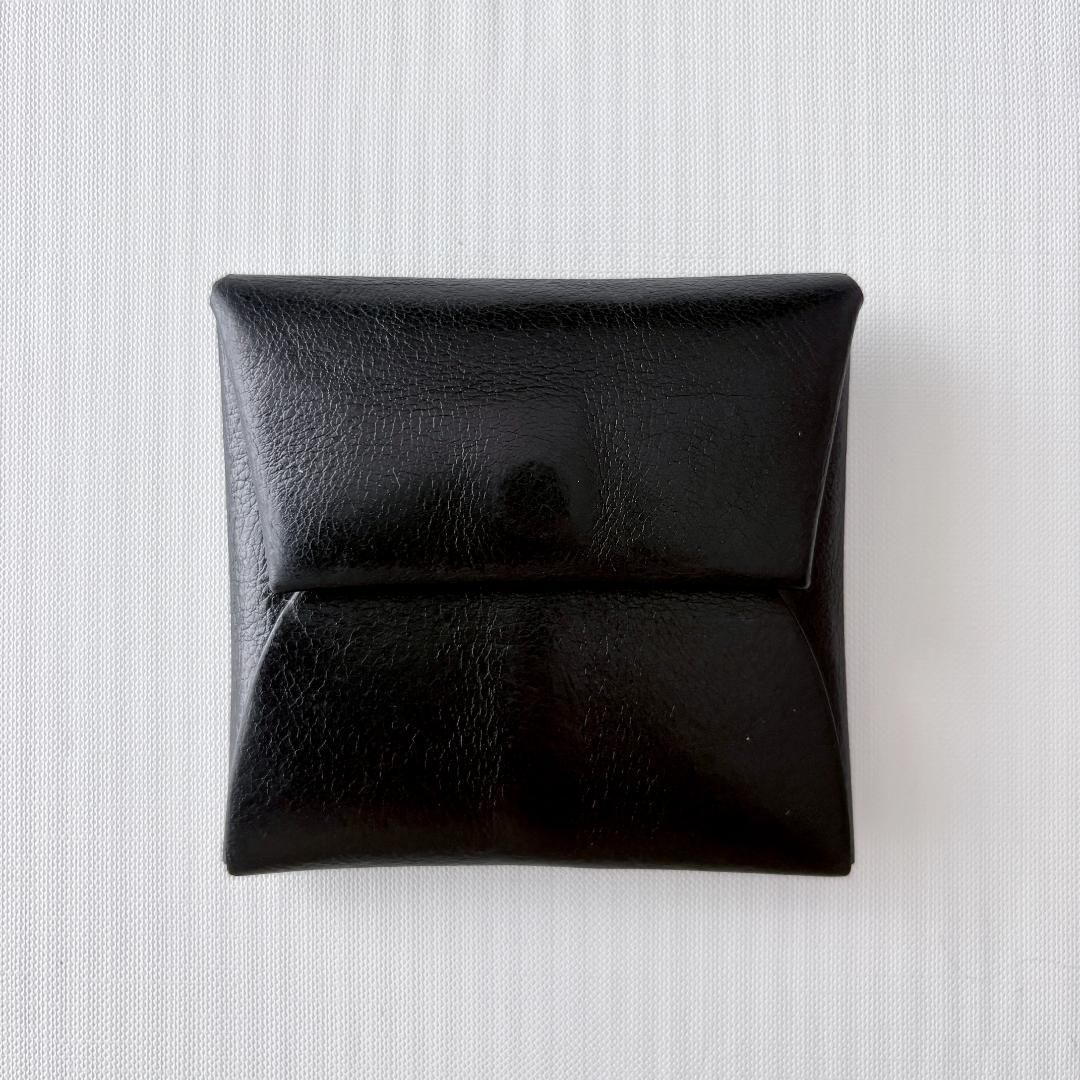美品『エルメス』バスティア ボックスカーフ ブラック 黒 ケース 小銭入れ