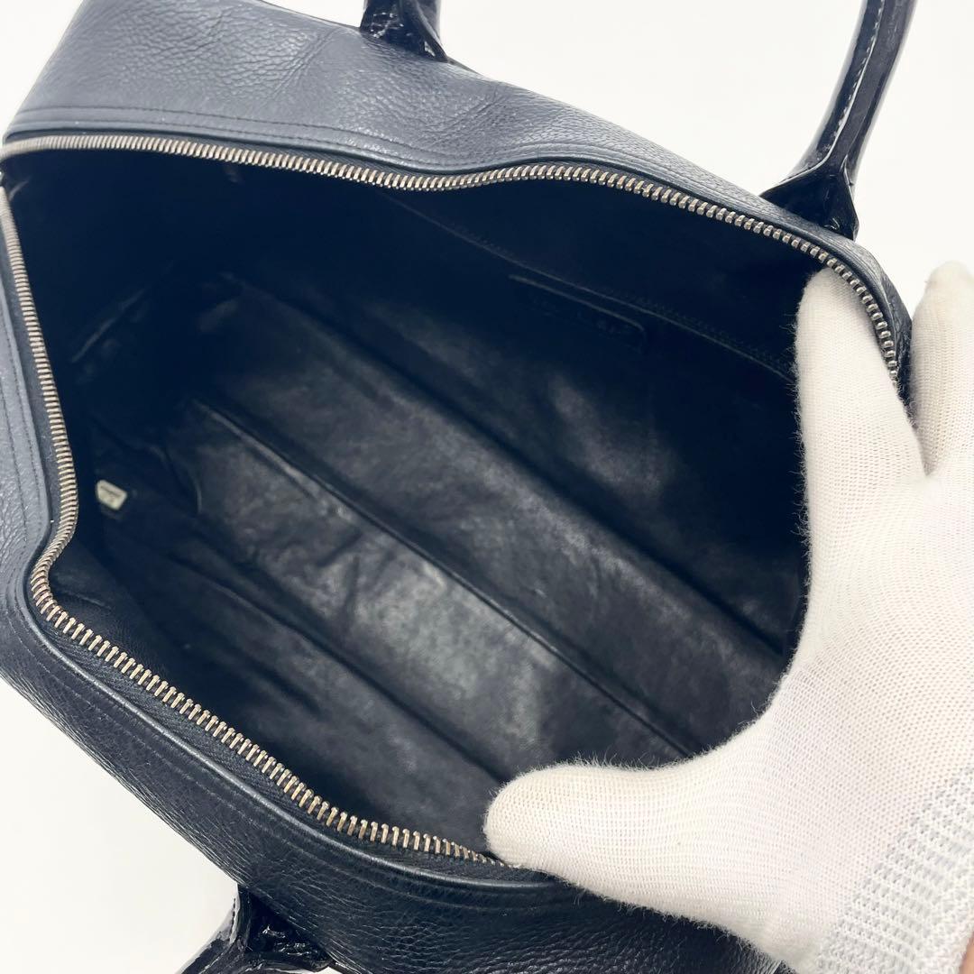 【極美品】シャネル マトラッセ キャビアスキン ボストンバッグ ロゴ ブラック