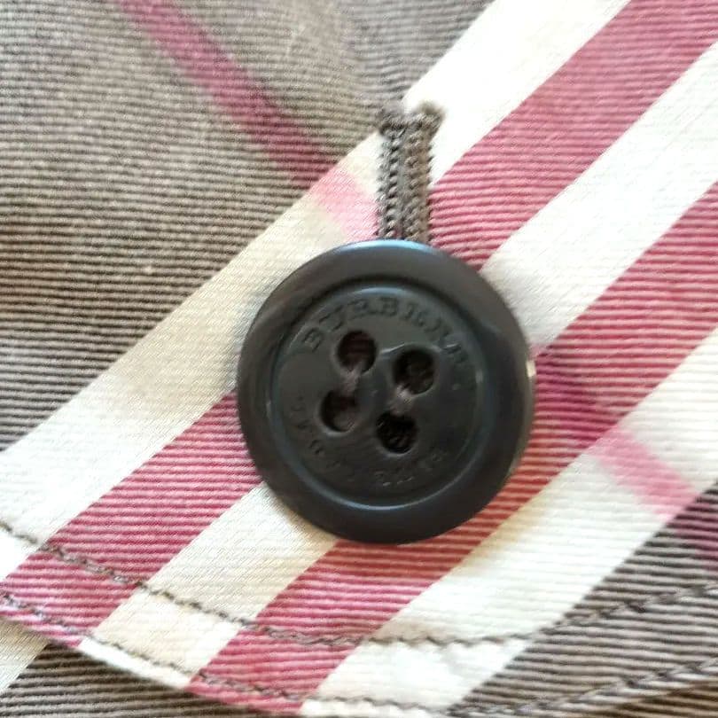 レア バーバリーブルーレーベル ワンピース チェック ロゴボタン ベルト 36