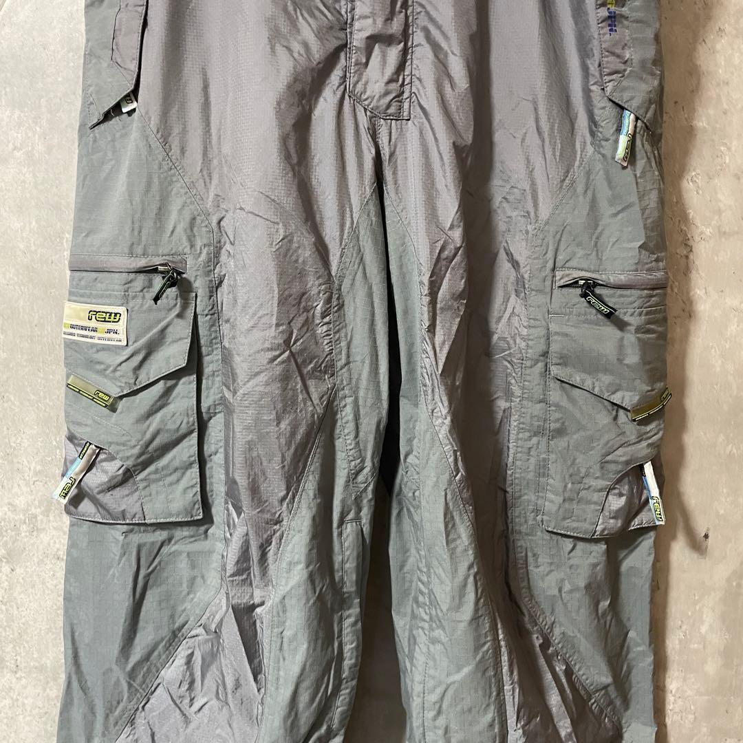 rewスキーウェアスノーボードジャケットパーカーパンツ上下セットアップ灰色グレー
