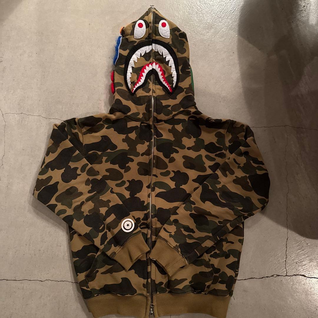 BAPE シャークパーカー　グリーン　M