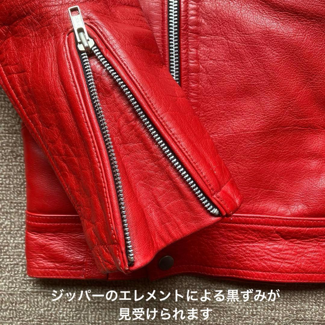 ルイスレザー ポールスミス ライダースジャケット M サイクロン レッドイヤー