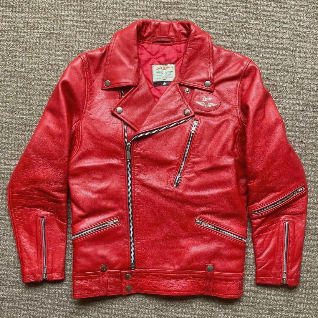 ルイスレザー ポールスミス ライダースジャケット M サイクロン レッドイヤー