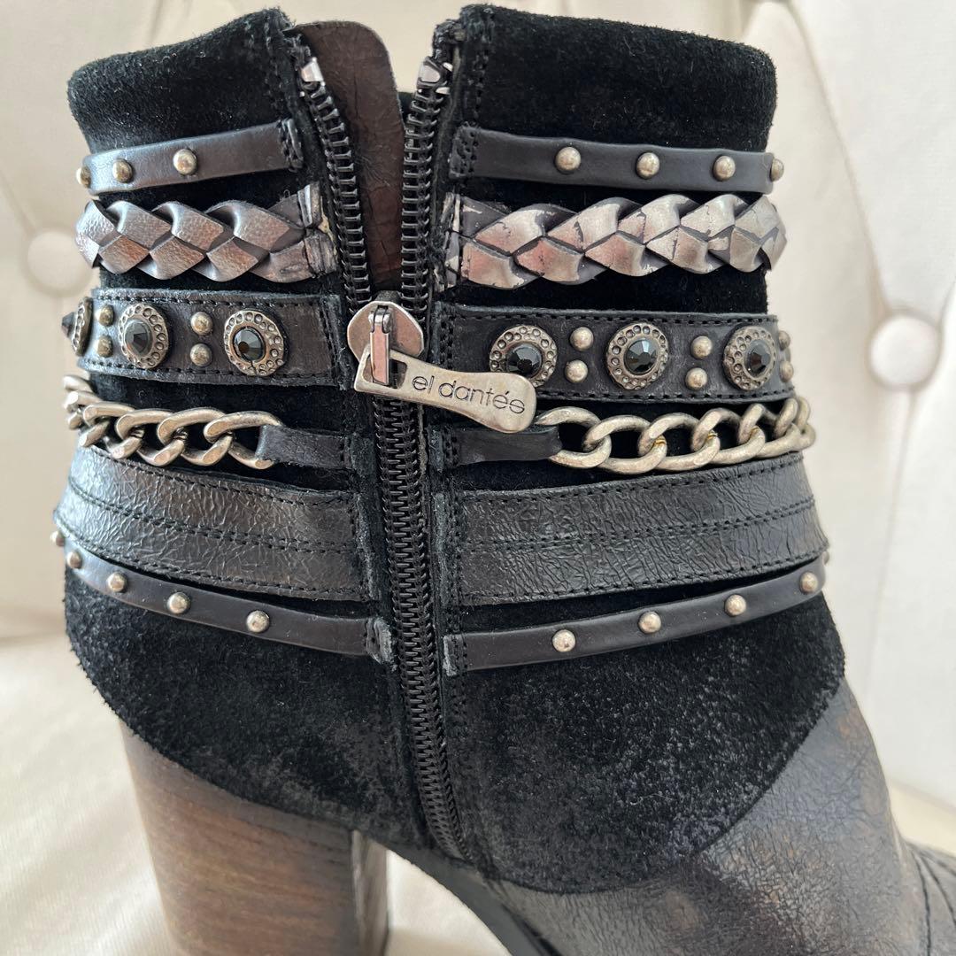 el dantes スペイン製 サイドジップ チェーン y2kフェアリーグランジ