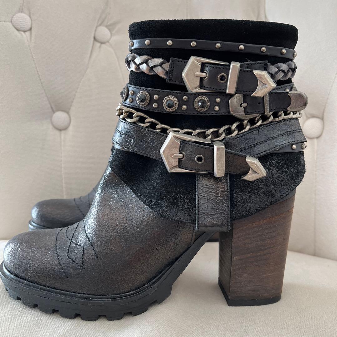 el dantes スペイン製 サイドジップ チェーン y2kフェアリーグランジ