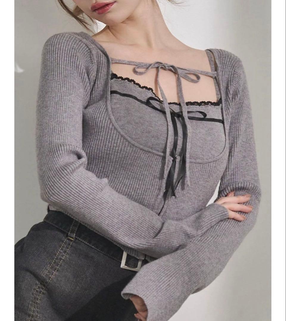 EATME バイカラーキャミニットアンサンブル