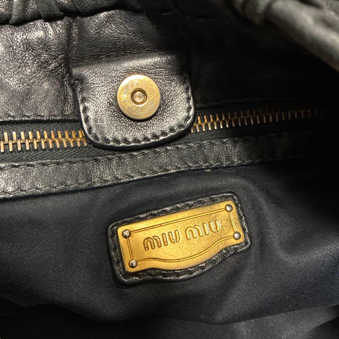 miu miu 黒 レザー ハンドバッグ　2way