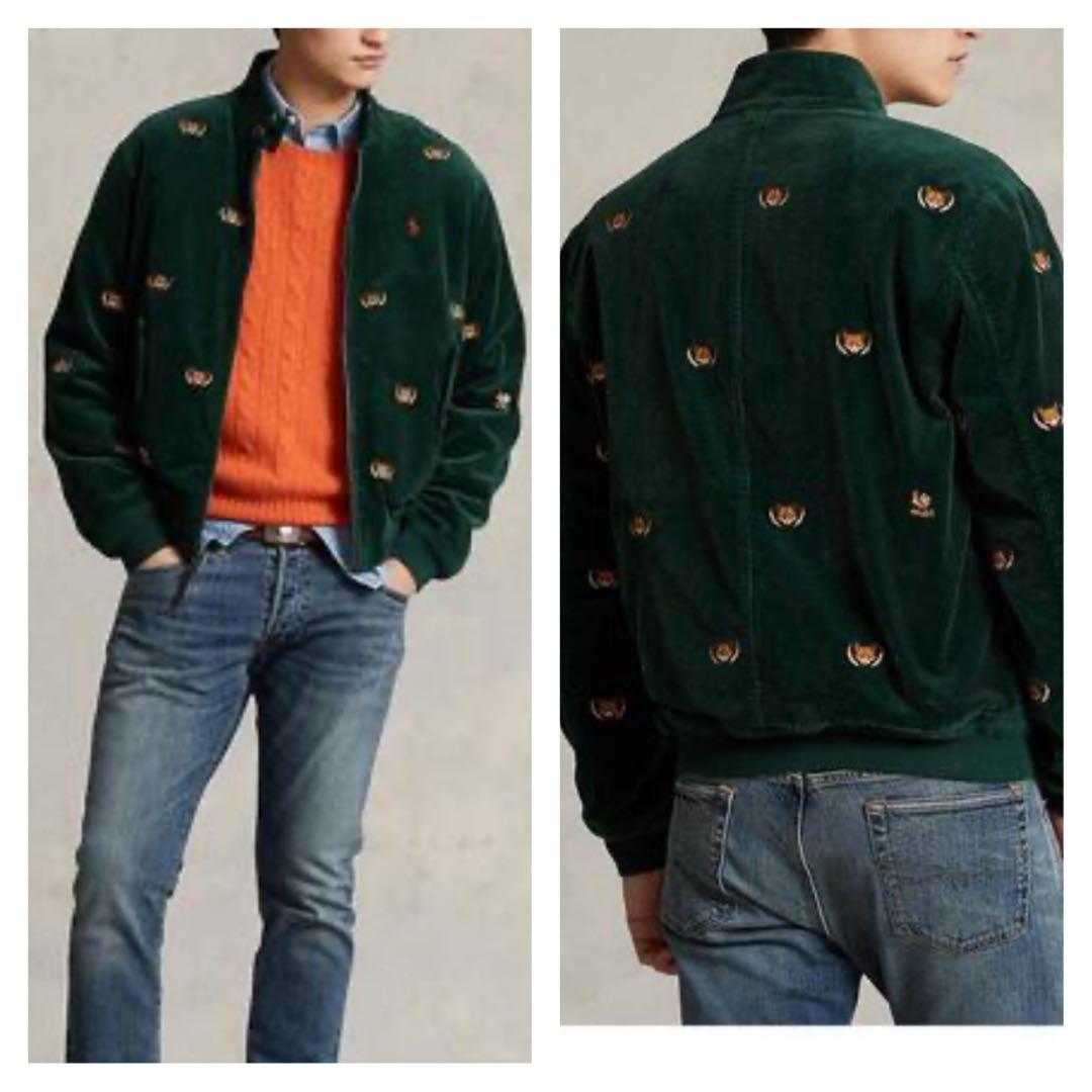 美品 ポロラルフローレン コーデュロイ ジャケット キツネ刺繍 深緑 L 定6万