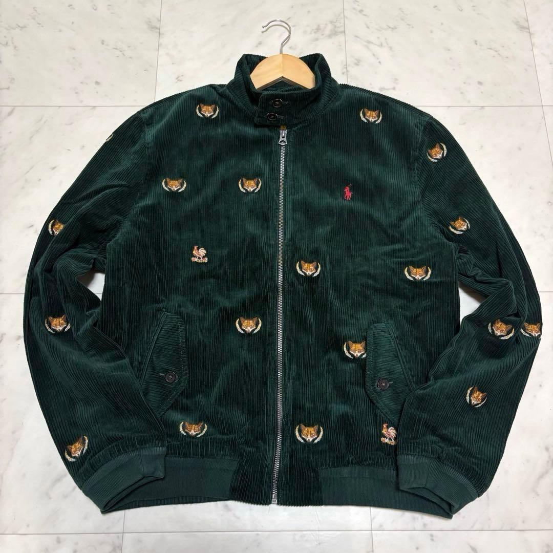 美品 ポロラルフローレン コーデュロイ ジャケット キツネ刺繍 深緑 L 定6万