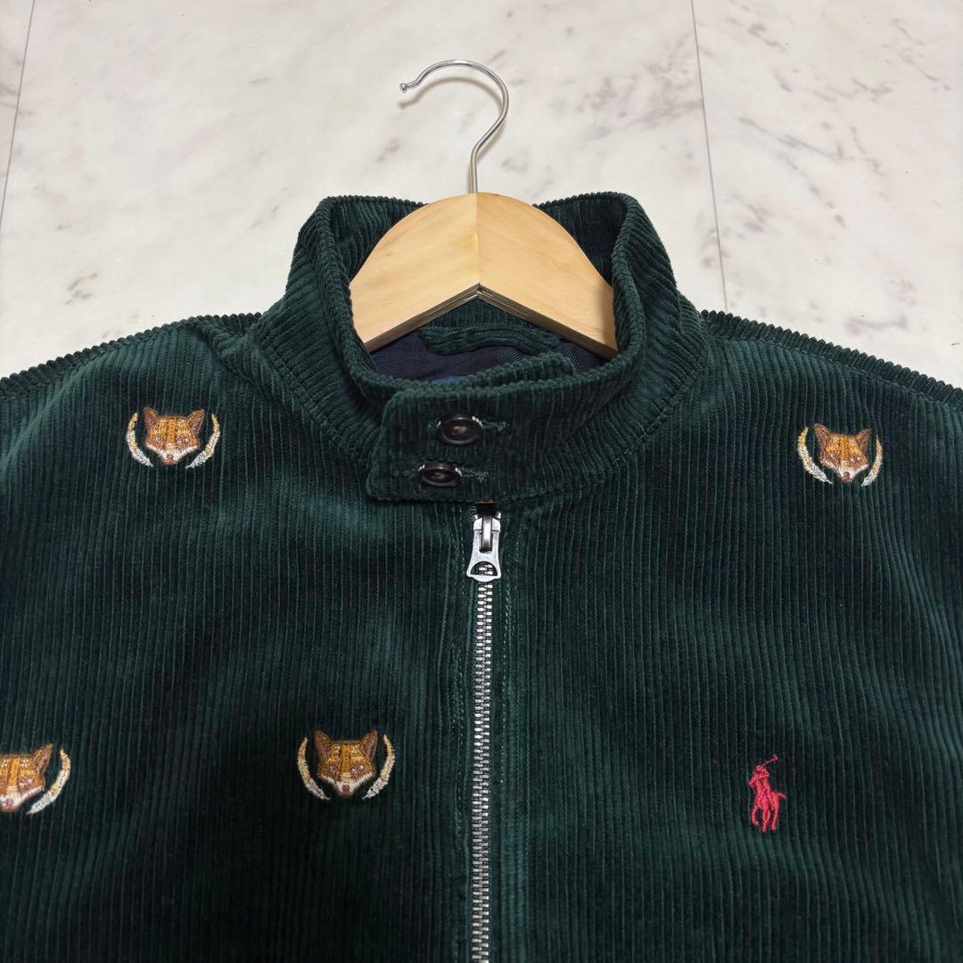 美品 ポロラルフローレン コーデュロイ ジャケット キツネ刺繍 深緑 L 定6万