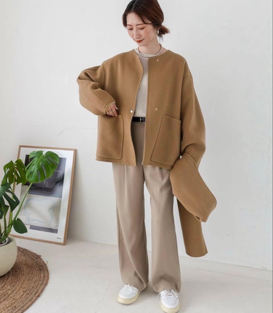 お値下げ‼︎スピック＆スパン☆完売ビーバーストール付きセットコート36キャメル