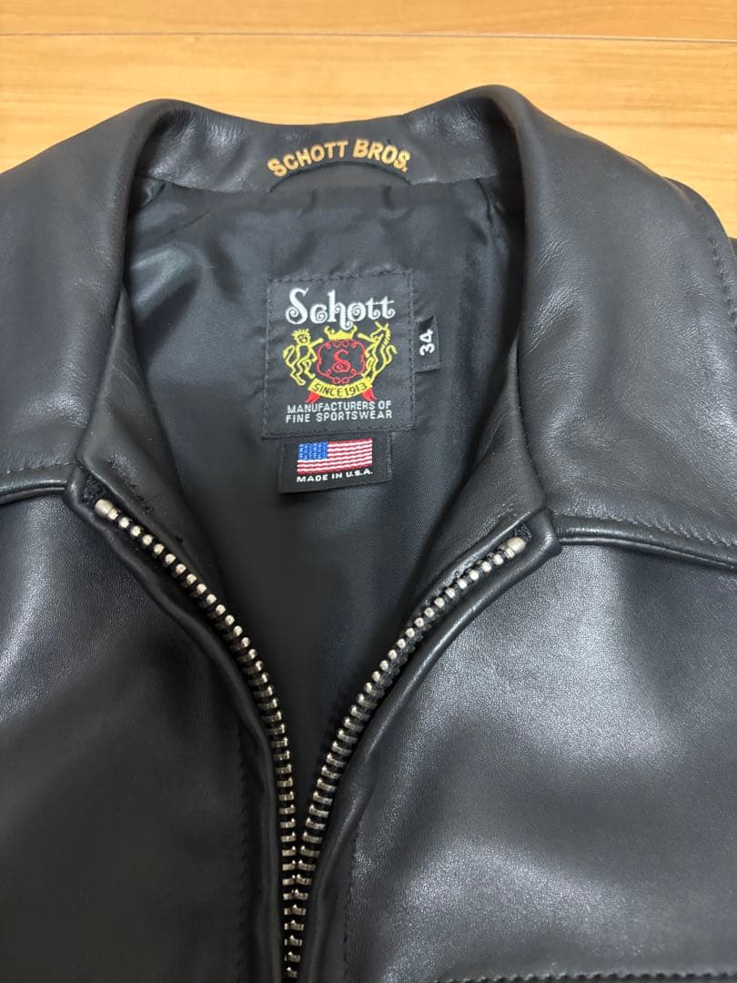 Schott 103US ショット レザーシングルライダースジャケット 34