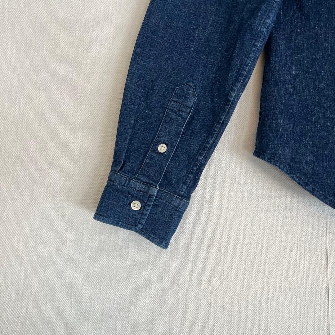 【超レア着用感少ない美品】ラルフローレンデニムシャツ160しっかりとした厚手生地