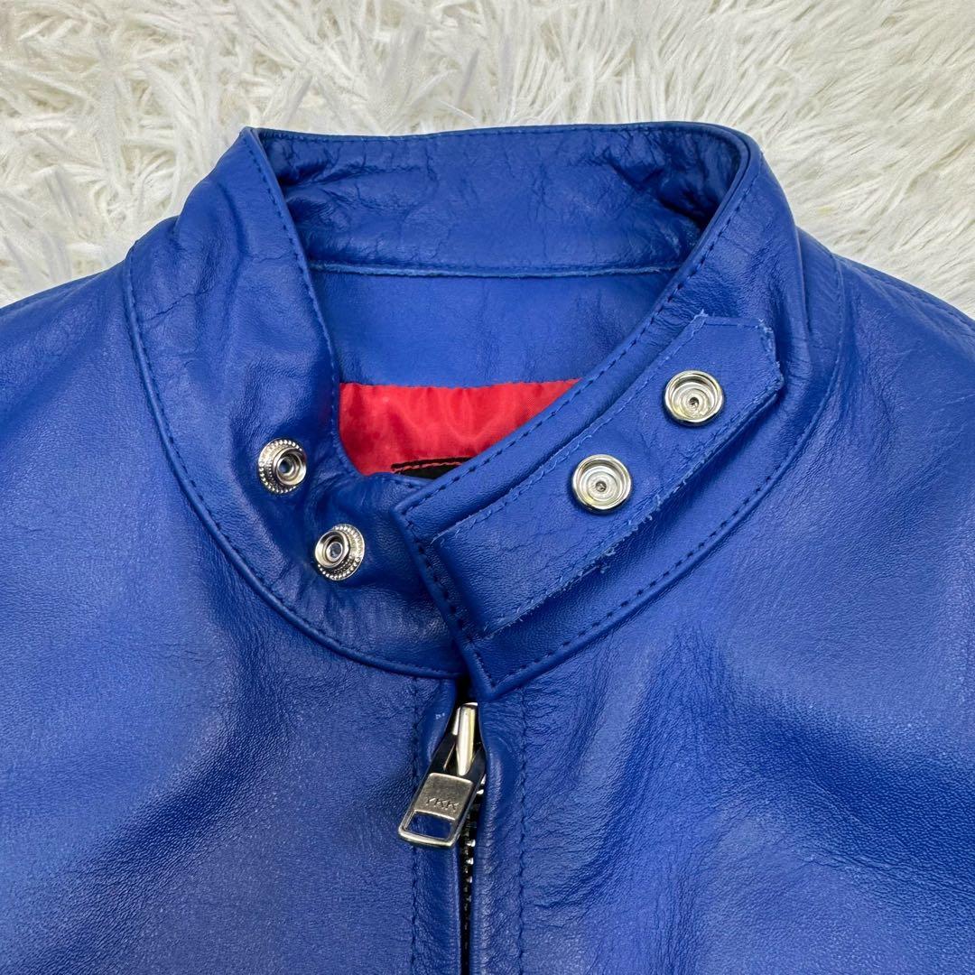 美品✨ HORN WORKS シングルライダース ブルー キルティング L