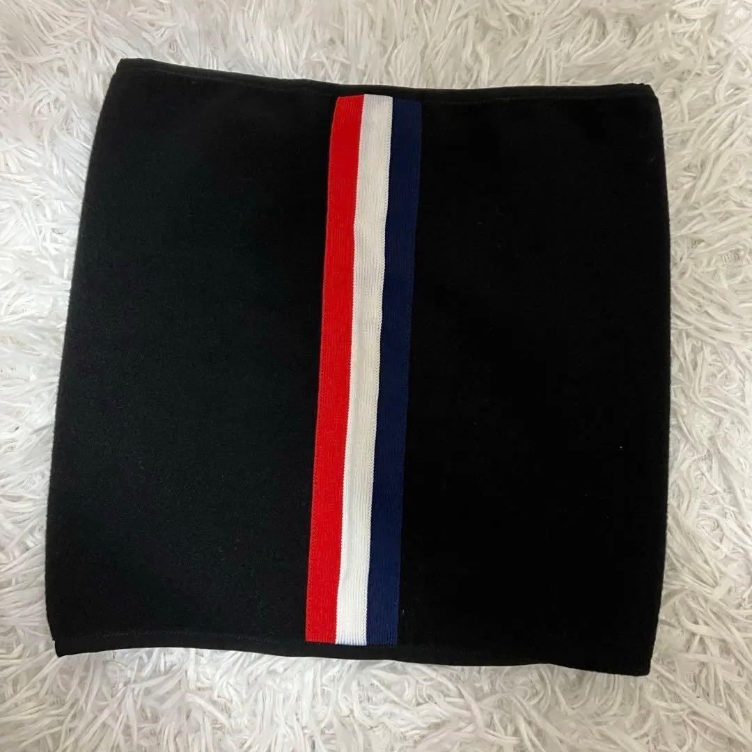 極美品　モンクレールグルノーブル ロゴ ネックウォーマー ブラック