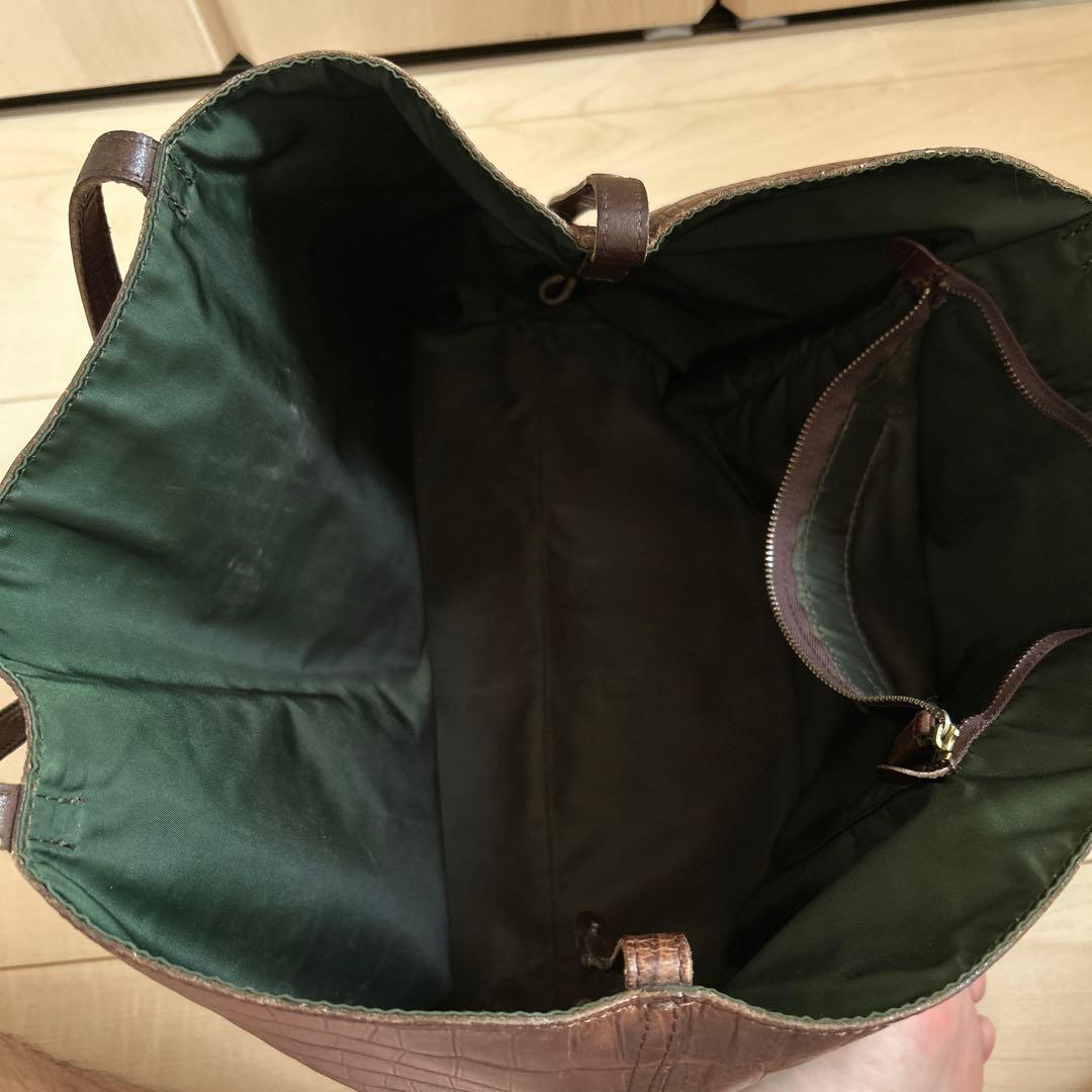 フェリージ　11-91 クロコ型押し　ブラウン　レザー　トートバッグ