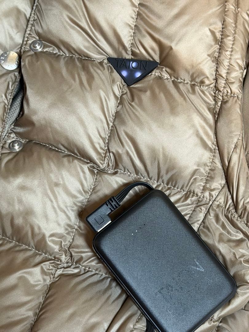 TAION EXTRA カーキダウン Sサイズ　動作確認済み　バッテリー付き