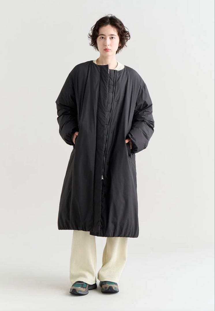 ノーカラーダウンコート　ナンガ