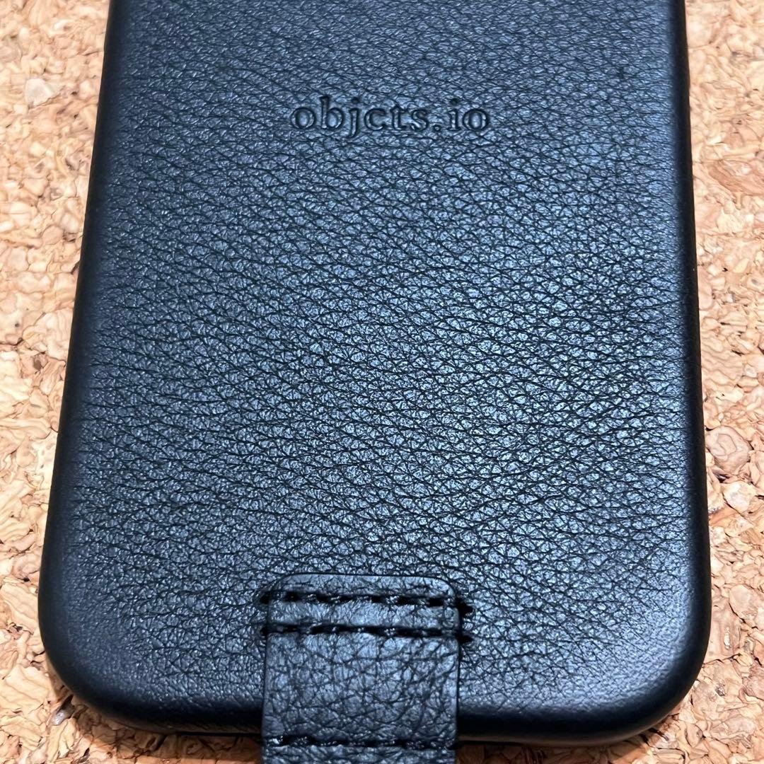 objcts.io カラビナ iPhone14ケース MagSafe レザー 黒