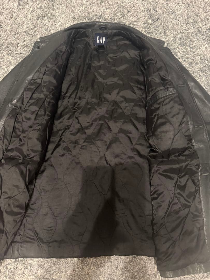 美品！OLDGAP ブラックレザーカーコート　XL 2XL XXL