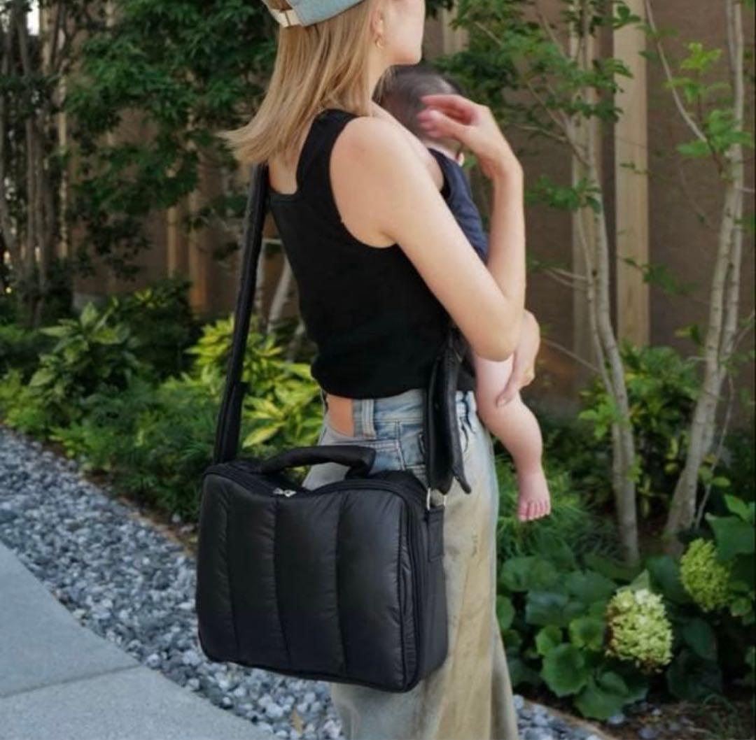 calin カラン ブラック キルティング ショルダーカバン　マザーズバッグ