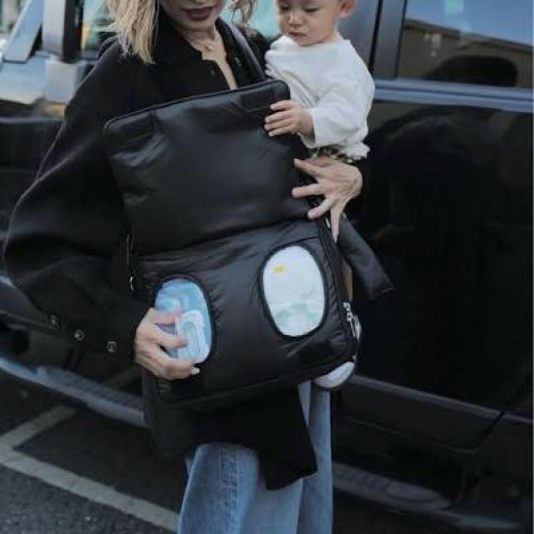 calin カラン ブラック キルティング ショルダーカバン　マザーズバッグ