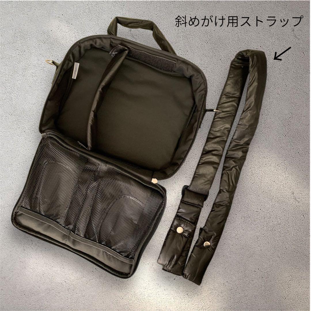 【ほぼ未使用】Calin／キルティングマザーズポーチバッグ(BLK)