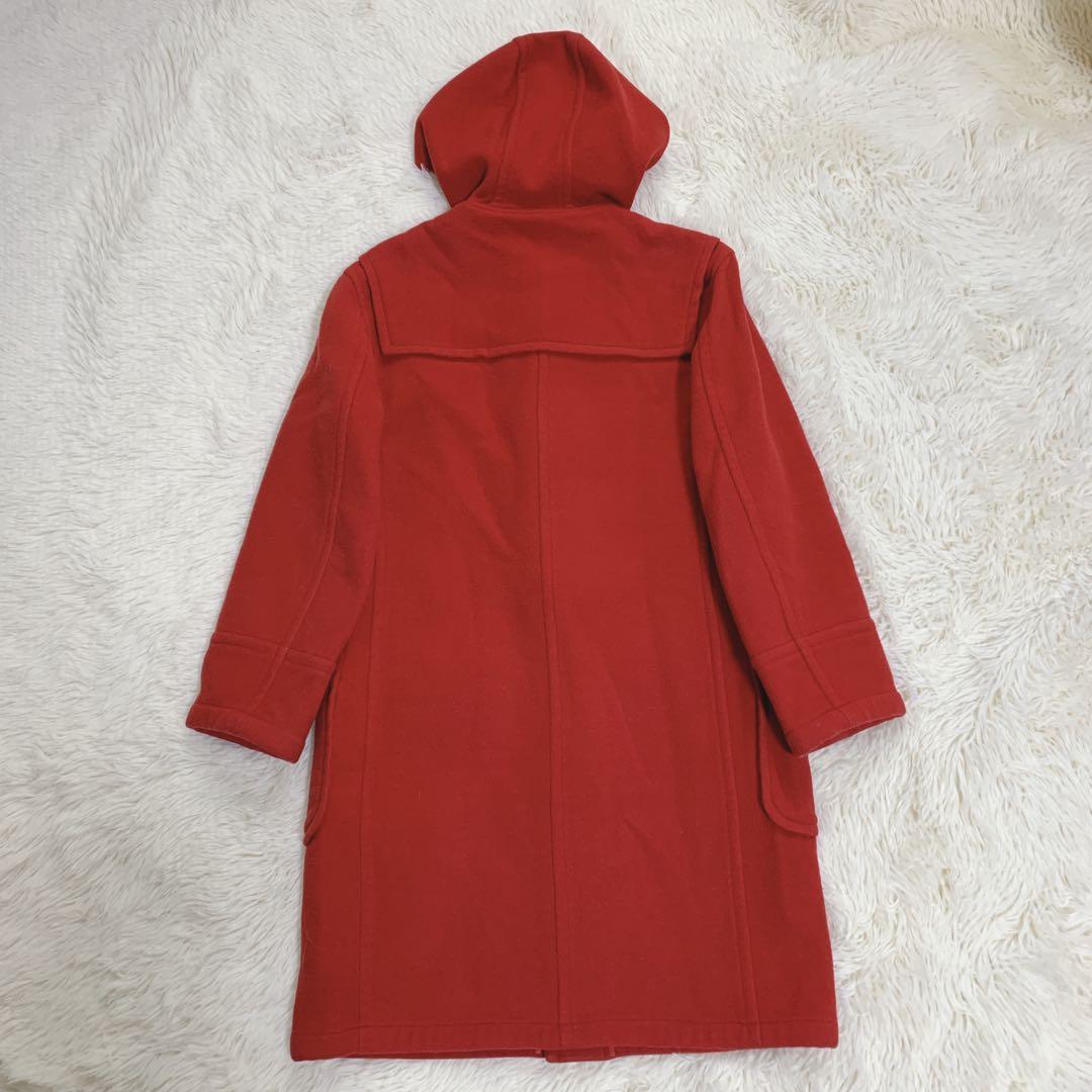 バーバリーブルーレーベル ダッフルコート 赤 ノバチェック ウール100% 38