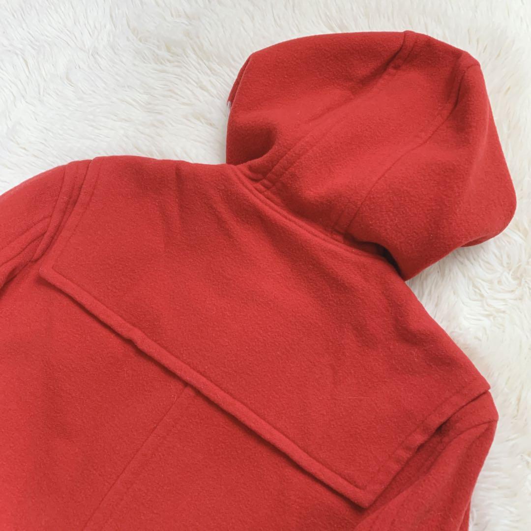 バーバリーブルーレーベル ダッフルコート 赤 ノバチェック ウール100% 38