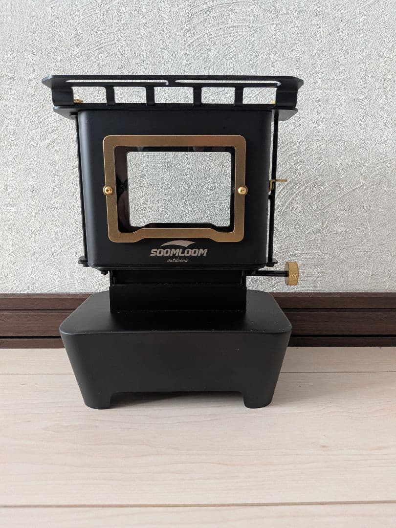 【未使用】Soomloom アイロンストーブ 替芯・ガラス窓・収納ケース付き