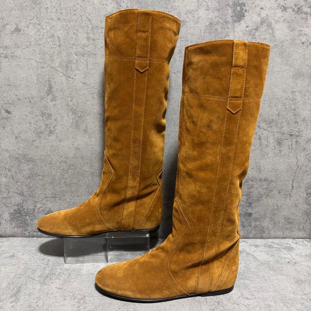 新品　ファビオルスコーニ　ロングブーツ　スエード　ベージュ　フラット　2146