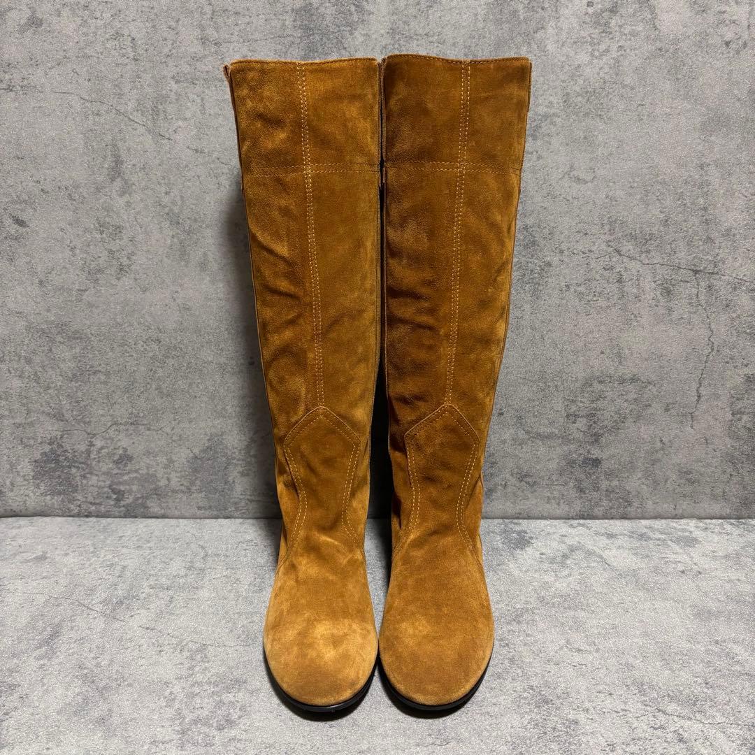 新品　ファビオルスコーニ　ロングブーツ　スエード　ベージュ　フラット　2146