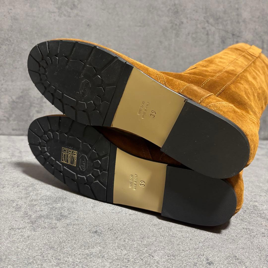 新品　ファビオルスコーニ　ロングブーツ　スエード　ベージュ　フラット　2146